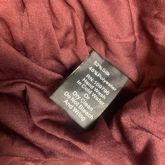 Pretty Angel Dress‎ Womens Large Tiered Silk Blend Boho Whimsigoth Beaded Maroon - Picture 9 of 11